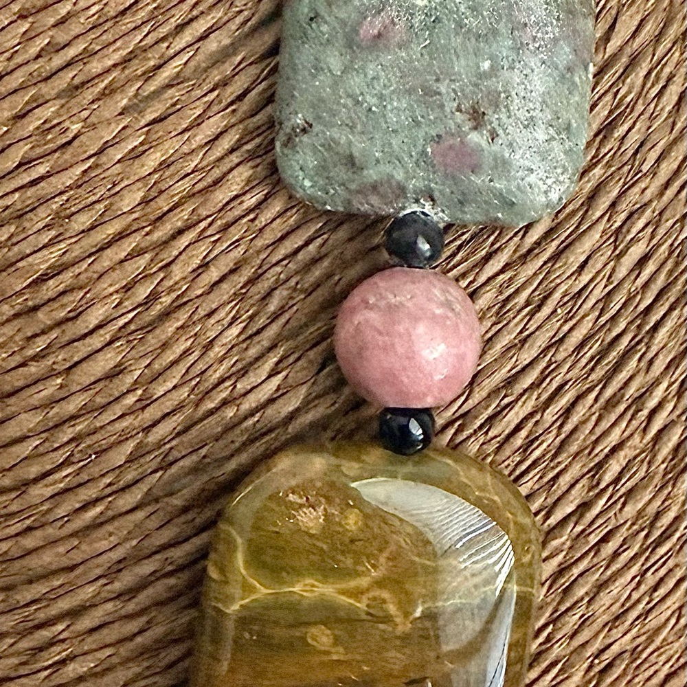 Multi Gemstone Tiger’s Eye, Jasper, Ruby In Zoisi… - image 2